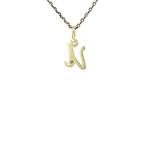 Gouden letter U hanger met diamant 14 krt, Ophalen of Verzenden, Nieuw
