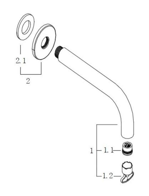 Wiesbaden inbouw-uitloop rond 20cm 1/2 chroom, Doe-het-zelf en Verbouw, Sanitair, Ophalen of Verzenden