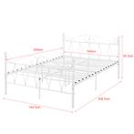 Metalen bedframe Apolda met matras wit 140x200 cm, Nieuw, Verzenden