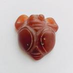 Oud Tibetaans of Nepalees Rode Agaat XL cicade insect kralen