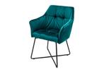 Exclusief design stoel LOFT fluweel turquoise met armleuning, Nieuw, Ophalen of Verzenden