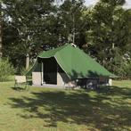 vidaXL Familie Tipi Tent met dak Groen en Bruin 358 x 296 x, Caravans en Kamperen, Tenten, Verzenden, Nieuw