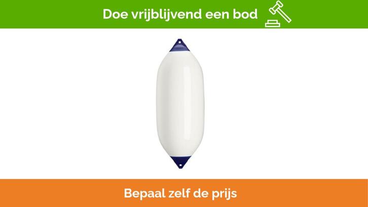 Bieden: Polyform white F13W heavy duty fender 1880 x 750 mm, Watersport en Boten, Overige Watersport en Boten, Nieuw, Ophalen of Verzenden