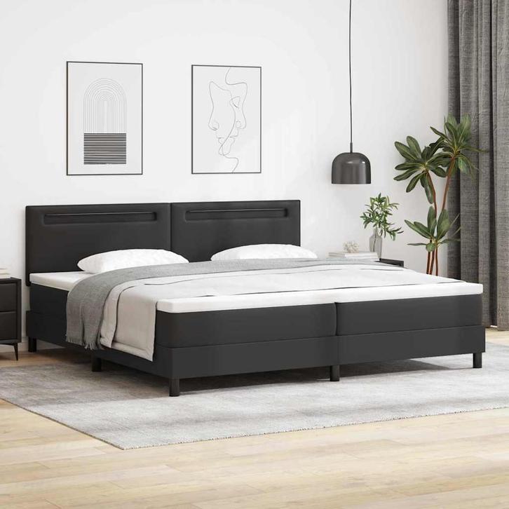 vidaXL Bedframe met matras met matras Zwart 200 x 200 cm, Huis en Inrichting, Slaapkamer | Bedden, Zwart, Nieuw, Overige materialen