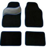 Universele automatten zwart met blauw - 4-delig, Verzenden, Nieuw