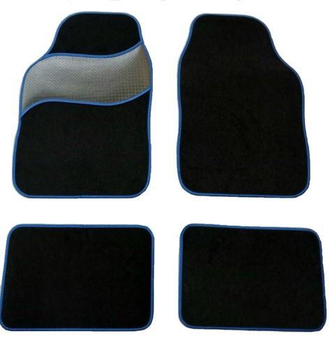 Universele automatten zwart met blauw - 4-delig, Auto-onderdelen, Interieur en Bekleding, Nieuw, Verzenden