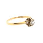 Gouden solitair ring met zirconia | Diamonde (rond briljant), 18 tot 19, Gebruikt, Overige kleuren, Ophalen of Verzenden