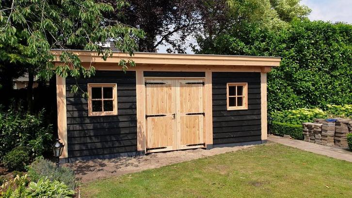 Plat dak met schuur 500x300cm type Appie, Tuin en Terras, Tuinhuizen, Ophalen of Verzenden