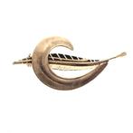 Gouden broche van een veer (veren, fantasie, bewerkt goud), Sieraden, Tassen en Uiterlijk, Broches, Ophalen of Verzenden, Gebruikt