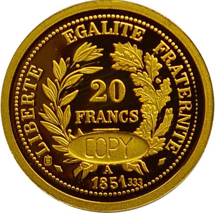 Frankrijk. Medal Modern restrike 20 Gold Francs Head of, Postzegels en Munten, Munten | Europa | Niet-Euromunten