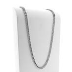 Zilveren gourmetschakel ketting | 95 cm (heren ketting), Ophalen of Verzenden, Gebruikt, Overige kleuren, Zilver