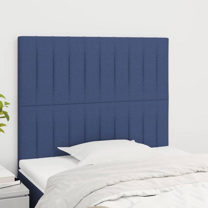vidaXL Hoofdbord blauw 90x5x118/128 cm stof, Huis en Inrichting, Slaapkamer | Bedden, Blauw, Nieuw, Stof, Verzenden