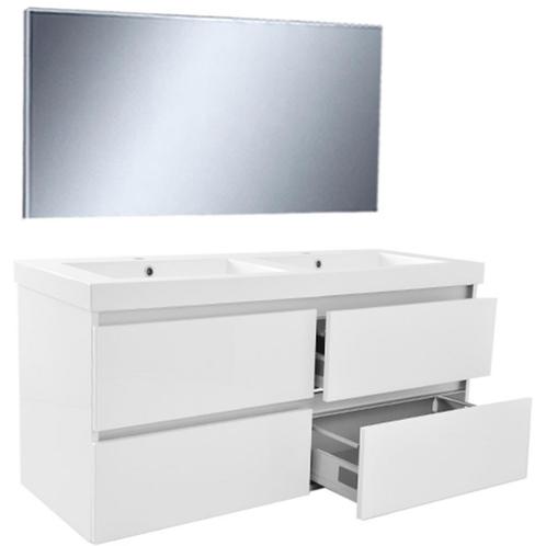 Wiesbaden Vision Meubelset Inclusief Spiegel - 120cm - Wit, Huis en Inrichting, Badkamer | Badkamermeubels, Nieuw, Ophalen of Verzenden