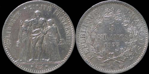 France 5 francs 1877a- Hercules zilver, Postzegels en Munten, Munten | Europa | Niet-Euromunten, Verzenden