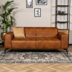 40% Korting: Industriële bank 2,5-zits Vegas eco-leer cognac, Huis en Inrichting, Ophalen, Zo goed als nieuw, Leer, Industrieel, Modern