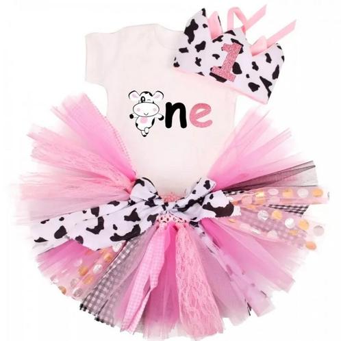 3-delig 1e verjaardag set Sweet Cow nu van 24,95 voor 19,95!, Kinderen en Baby's, Babykleding | Maat 80, Meisje, Nieuw, Jurkje of Rokje