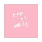 Vierkanten onderzetters - Bring on the bubbles - Roze, Nieuw