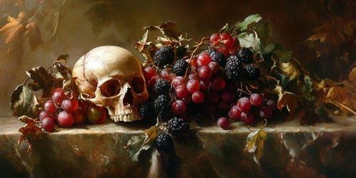 Iconica - Vanitas with Skull · XXL, Antiek en Kunst, Kunst | Schilderijen | Modern