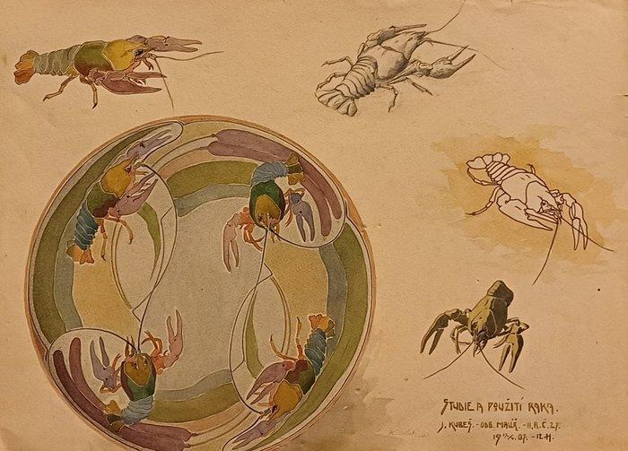 Wanddecoratie - Ontwerp voor keramiek - Tsjechië - Origineel, Antiek en Kunst, Kunst | Designobjecten