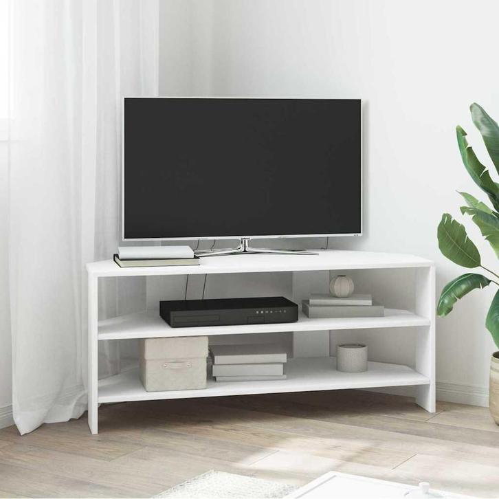vidaXL HoekTVKast Wit 102x40,5x45cm Bewerkt hout, Huis en Inrichting, Kasten | Televisiemeubels, Nieuw, Minder dan 50 cm, Overige houtsoorten
