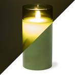 LED kaars | 15 cm | Peha (In glas, Timer, Groen), Nieuw, Verzenden
