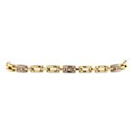 Gouden schakel armband met diamant 19.5 cm 18 karaat, Sieraden, Tassen en Uiterlijk, Verzenden, Zo goed als nieuw, Wit, Goud