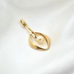 Gouden fantasie hanger gezet met een parel (kettinghanger), Sieraden, Tassen en Uiterlijk, Ophalen of Verzenden, Gebruikt, Goud