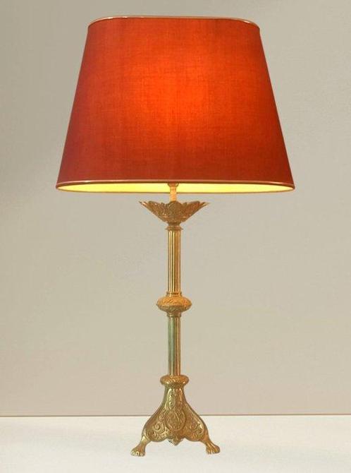 Lamp - Cierge - Leeuwenpoten Tripod - Verguld brons, Antiek en Kunst, Curiosa en Brocante