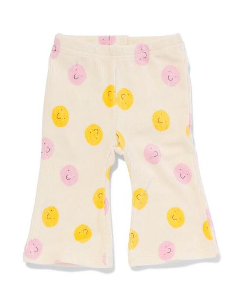 HEMA Babylegging flared fit velours gezichtje ecru, Kinderen en Baby's, Babykleding | Overige, Nieuw, Verzenden