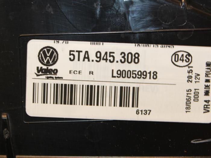 Achterlicht rechts Volkswagen Touran O111728, Auto-onderdelen, Verlichting, Ophalen of Verzenden