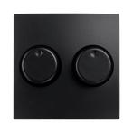 ION | Centraalplaat dimmerknop Duo | Mat Zwart | E1 serie, Doe-het-zelf en Verbouw, Ophalen of Verzenden, Nieuw, Schakelaar