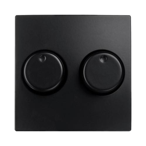 ION | Centraalplaat dimmerknop Duo | Mat Zwart | E1 serie, Doe-het-zelf en Verbouw, Elektra en Kabels, Schakelaar, Nieuw, Ophalen of Verzenden