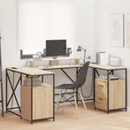 vidaXL Bureau met lade met opslag Sonoma eiken 182 x 101 x, Huis en Inrichting, Verzenden, Nieuw
