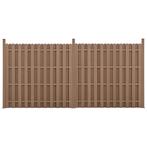 WPC Schuttingpaneel 11 planken met palen 185x376 cm bruin, Verzenden, Nieuw