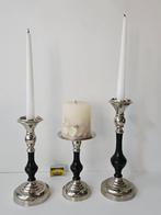 Set van 3 Engelse - Kandelaar - Silverplated, Antiek en Kunst