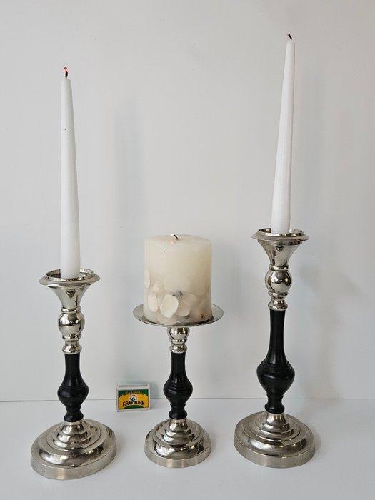 Set van 3 Engelse - Kandelaar - Silverplated, Antiek en Kunst, Curiosa en Brocante