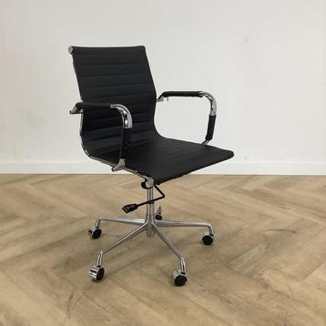 luxe vergaderstoel / bureaustoel, zwart PU leder - chroom beschikbaar voor biedingen