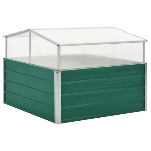 vidaXL Tuinkas 100x100x77 cm gegalvaniseerd staal groen, Tuin en Terras, Bloembakken en Plantenbakken, 100 cm of meer, Nieuw, Metaal