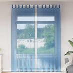 vidaXL Gordijnen voile met lussen 2 st 140x260 cm, Huis en Inrichting, Stoffering | Gordijnen en Lamellen, Verzenden, Nieuw, Blauw