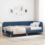 vidaXL Hoekbedframe Blauw 90 x 200 cm Stof, Verzenden, Nieuw, Blauw, Stof
