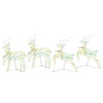 vidaXL LED Rendieren met 80 LED 4 pcs Multikleur PET, Diversen, Kerst, Verzenden, Nieuw