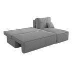 Hoekbank Ribstof Karlito Grijs | Universeel | €399,-, Huis en Inrichting, Banken | Bankstellen, Hout, Hoekbank, 200 tot 250 cm