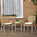 3-delige Outdoor Tuintafel en Stoelen Set - Rotan Design, 2 zitplaatsen, Nieuw, Stoel, Tuinset