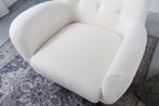 Retro Design Fauteuil DON Wit Bouclé Innerspring Gouden Neus, Huis en Inrichting, Stoelen, Ophalen of Verzenden, Nieuw