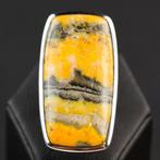 Bumblebee Jasper sterling zilveren ring - Hoogte: 40 mm -