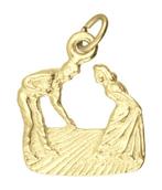 Gouden Danspaar vragend ketting hanger, Verzenden, Nieuw