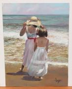Domingo Alvarez Gomez (1942) - Chicas en la orilla del mar, Antiek en Kunst, Kunst | Schilderijen | Klassiek