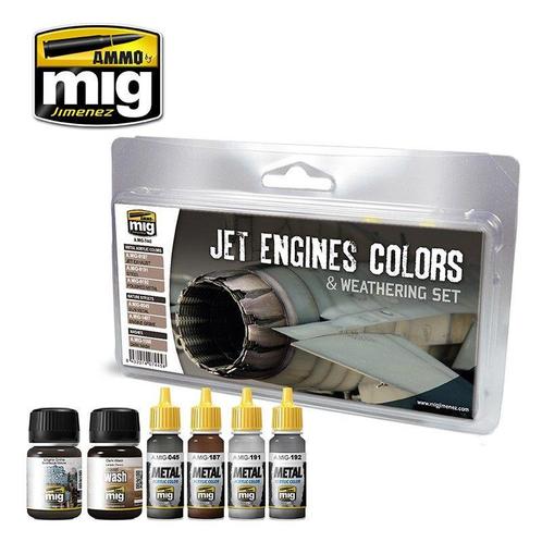 Mig - Jet Engines Colors And Weathering Set (Mig7445), Hobby en Vrije tijd, Modelbouw | Overige, 1:50 tot 1:144, Nieuw