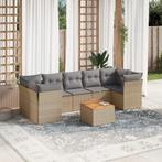 vidaXL 8-delige Loungeset met kussens poly rattan gemengd, Verzenden, Nieuw, Rotan, Loungeset