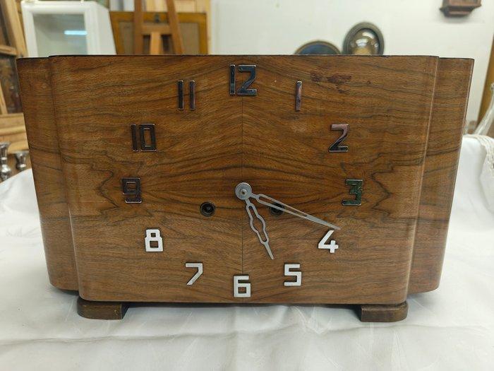 Klok - Franz Hermle & Sohn - Hout, Chroom - 1940-1950, Antiek en Kunst, Antiek | Klokken